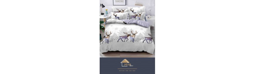 Lenjerie de pat finet, o persoană, 4 piese, Crăciun